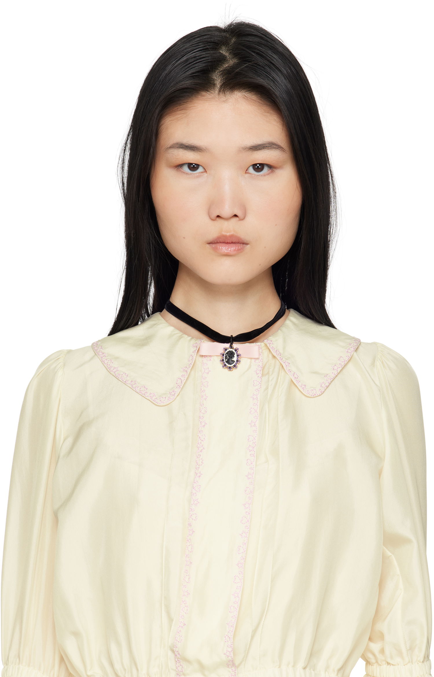 Náhrdelník Anna Sui Velvet Choker with Cameo Pendant Čierna | A1025B3, 1