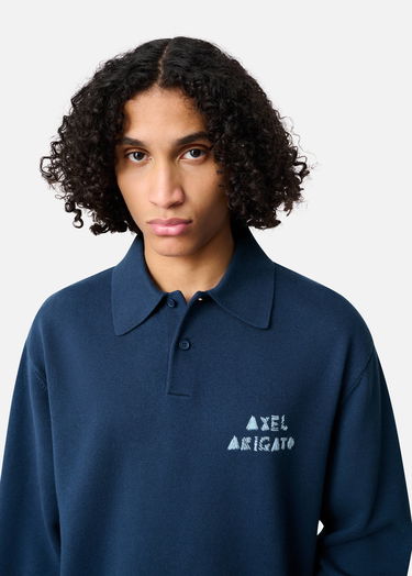 Sveter AXEL ARIGATO Frey Knitted Polo Sweater Navy | A3315002, 7