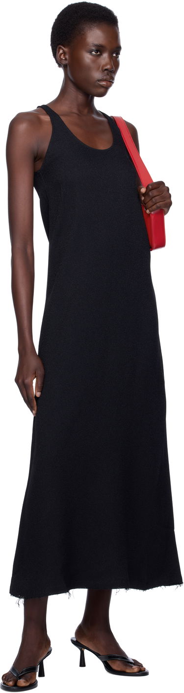 Šaty TOTEME TOTEME Scoop-Neck Sablé Midi Dress Čierna | 243-WRD4142-FB0240, 3