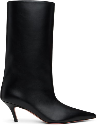 Starostlivosť o obuv Amina Muaddi Amina Muaddi Fiona 60 Kitten Heel Boots Čierna | FIONA BOOT NAPPA, 0