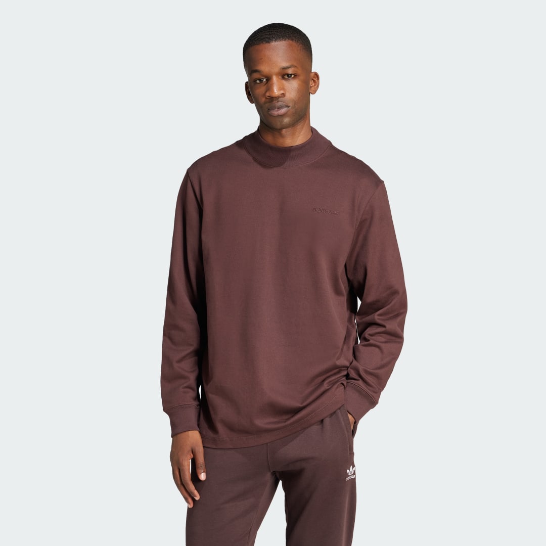 Tričko adidas Performance Long Sleeve Mock Neck Hnedá | IW3258, 0
