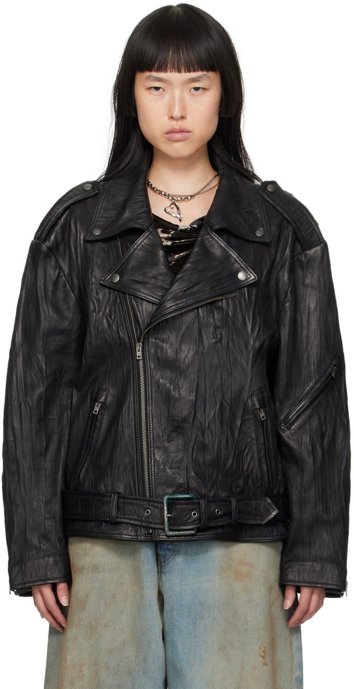 Bomber bunda Acne Studios Crinkled Leather Čierna | A70151-, 0