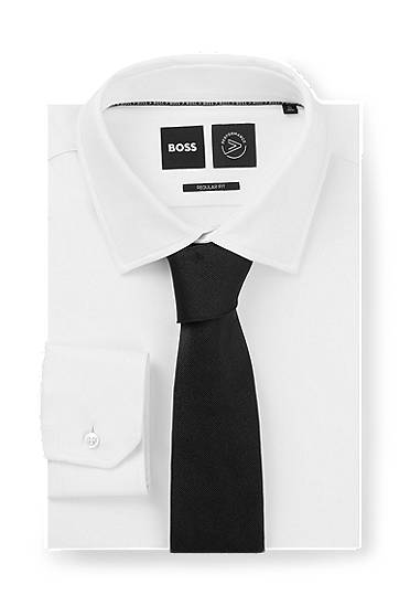 Opasok BOSS Formal Silk Jacquard Tie Čierna | 50480283, 1