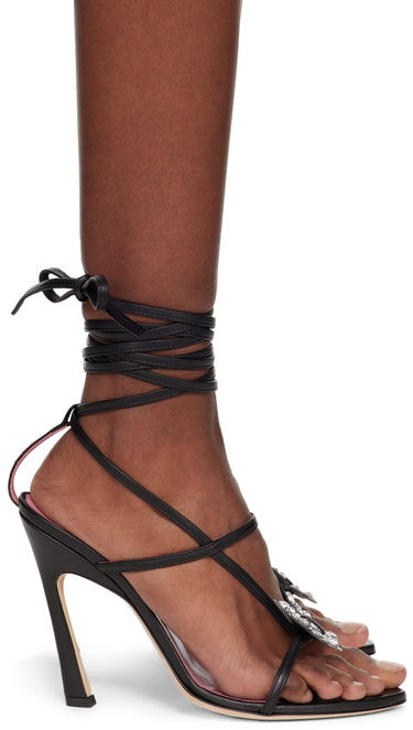 Doplnky Blumarine Blumarine Butterfly '105 Crystal-Embellished Heeled Sandals Čierna | 6A4531PX50722222, 0