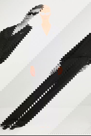 Nohavice Maison Margiela MM6 Maison Margiela Wide-Leg Cotton Raw Hem Pants Čierna | S52KA0548.M25014.900, 4