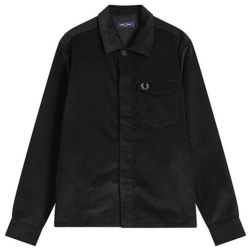 Košeľa Fred Perry Corduroy Overshirt, Size Large Čierna | M1717-102