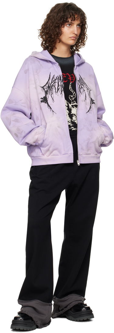 Mikina We11done Graphic Print Zip-Up Hoodie Fialová | WD-TJ3-24-878-U-PP, 3