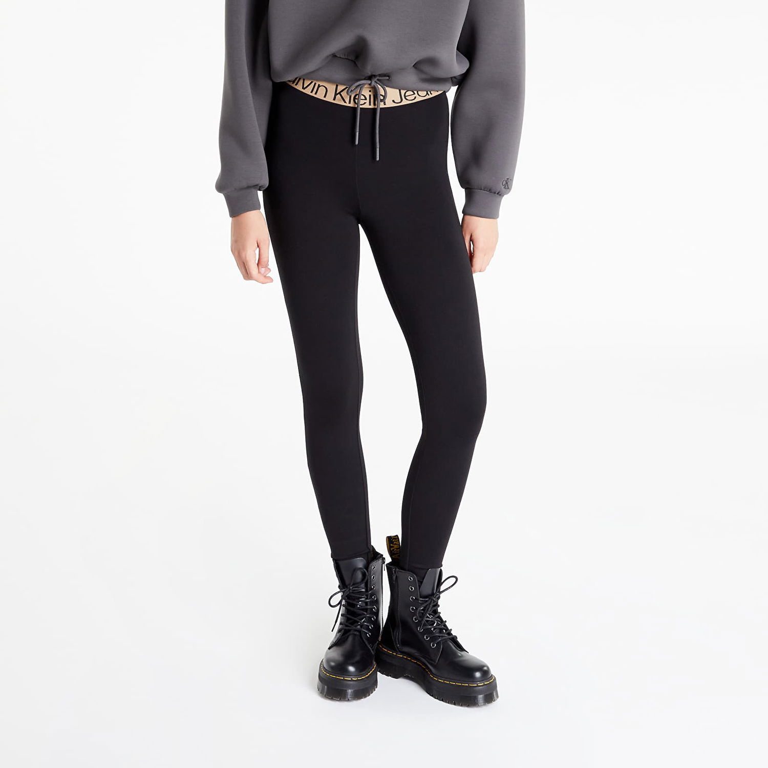 Legíny CALVIN KLEIN Logo Elastic Milano Čierna | J20J219745 BEH, 0