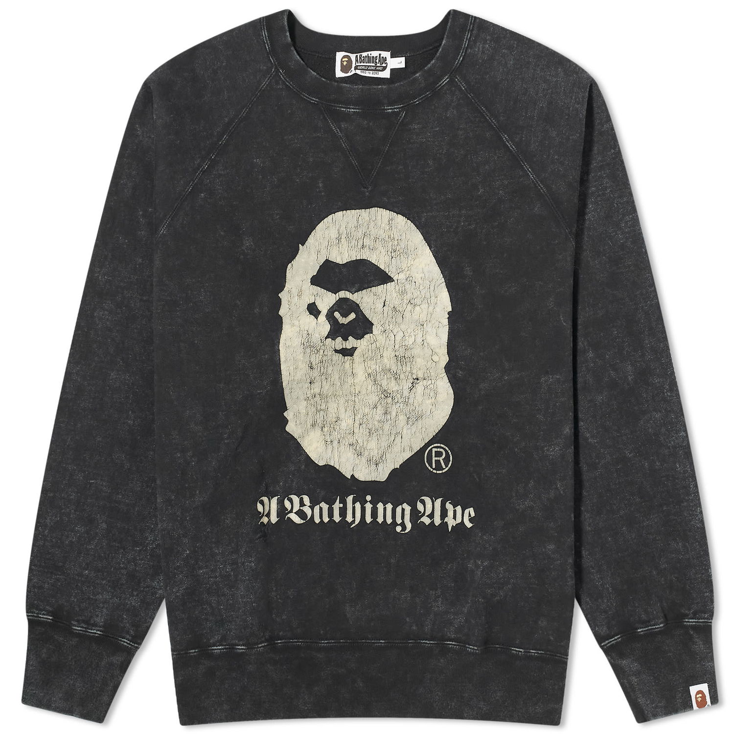 Mikina BAPE A Bathing Ape Overdye Crew Neck Sweatshirt Čierna | 001SWK301015M-BLK, 0