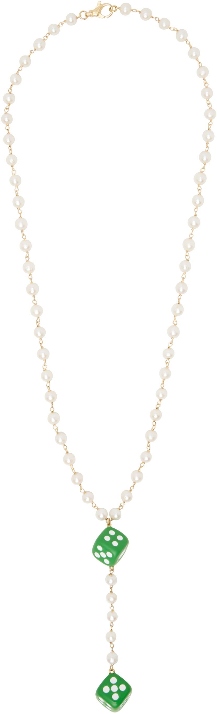 Náhrdelník VEERT VEERT Pearl Dice Rosary Necklace Zelené | CA09PL