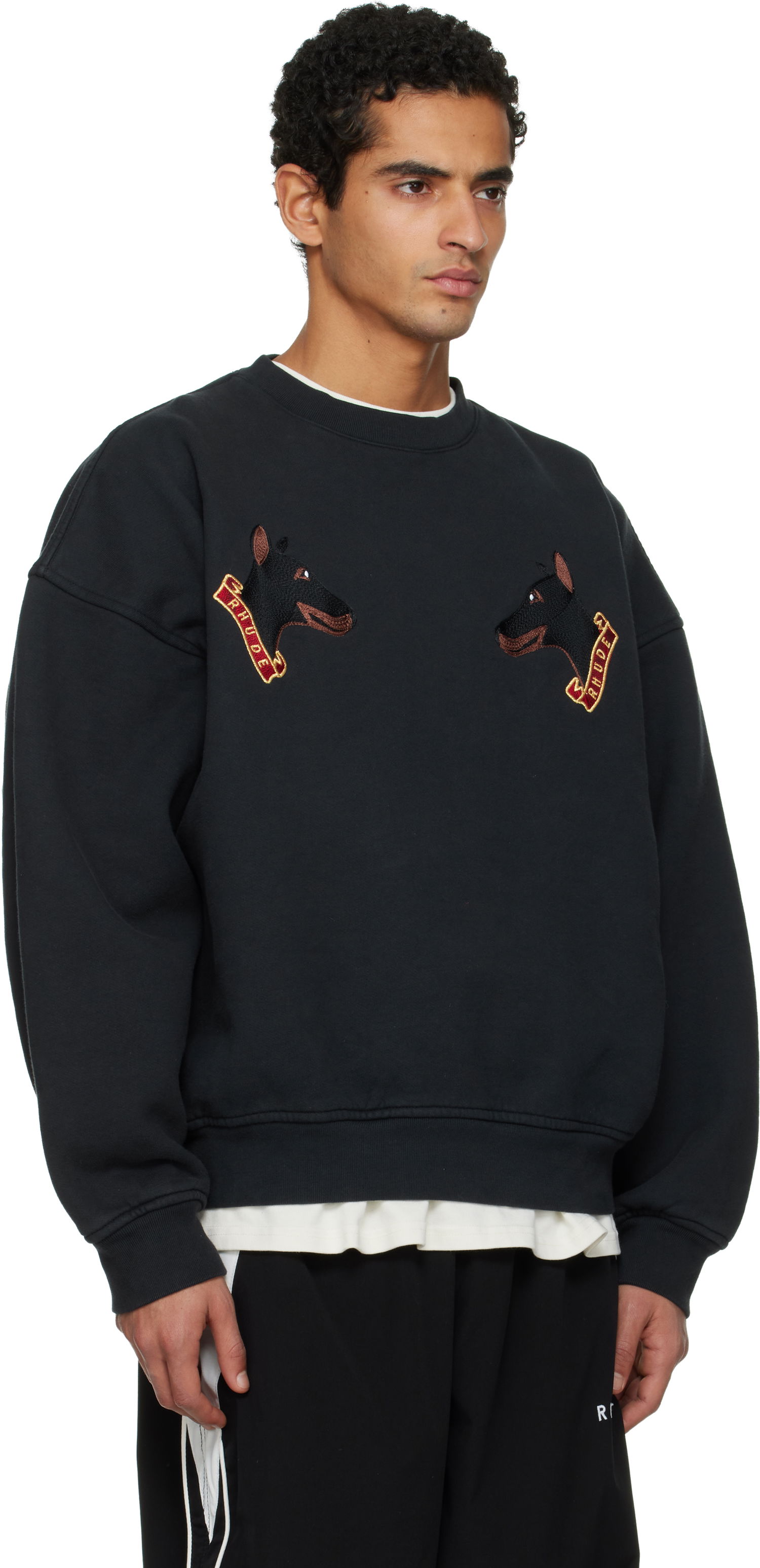 Mikina Rhude London Hound Crewneck Sweatshirt Čierna | RHPF25ST01012, 1