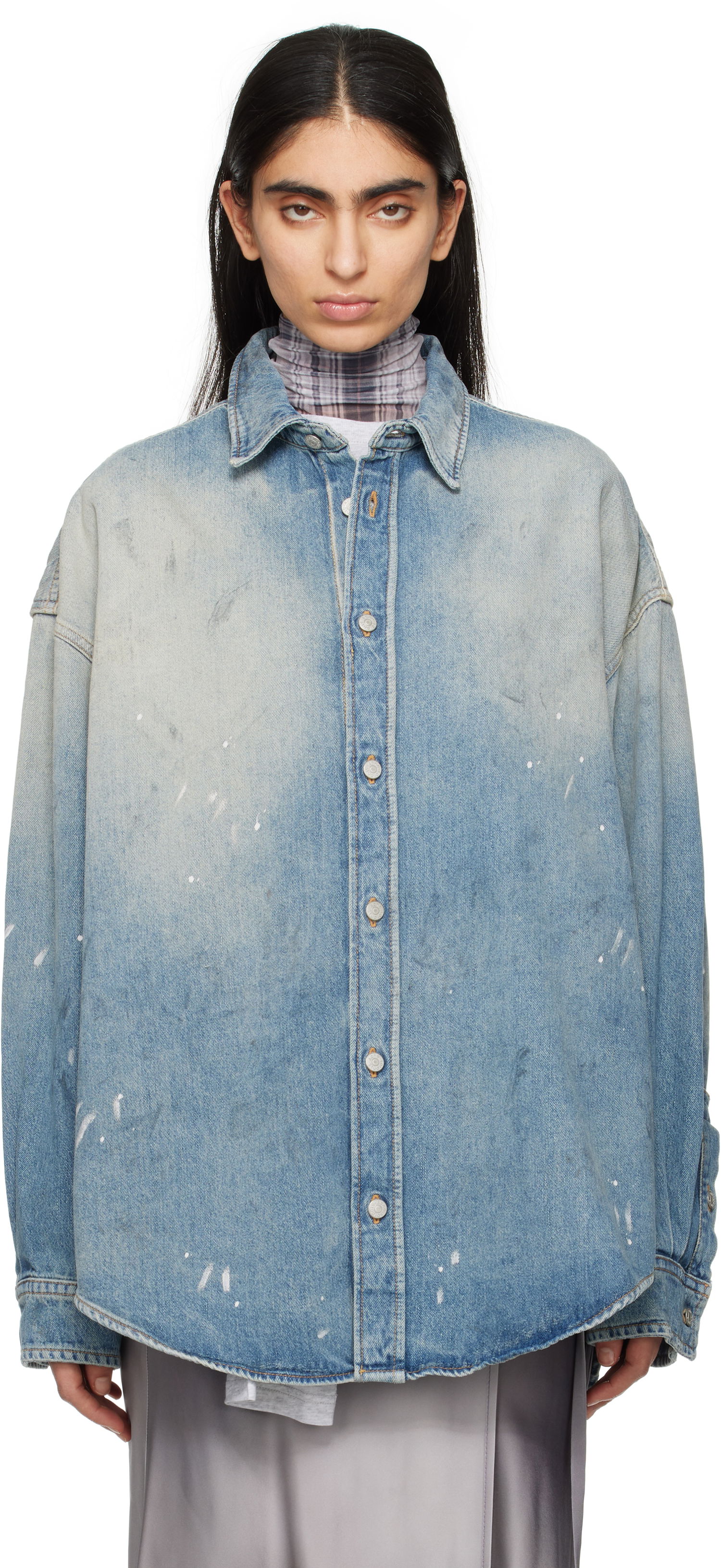 Košeľa Acne Studios Acne Studios Button-Up Denim Shirt Modrá | CB0103-, 0