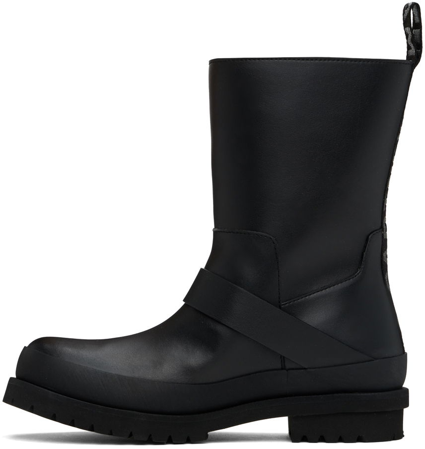 Buckle-Strap Biker Boots