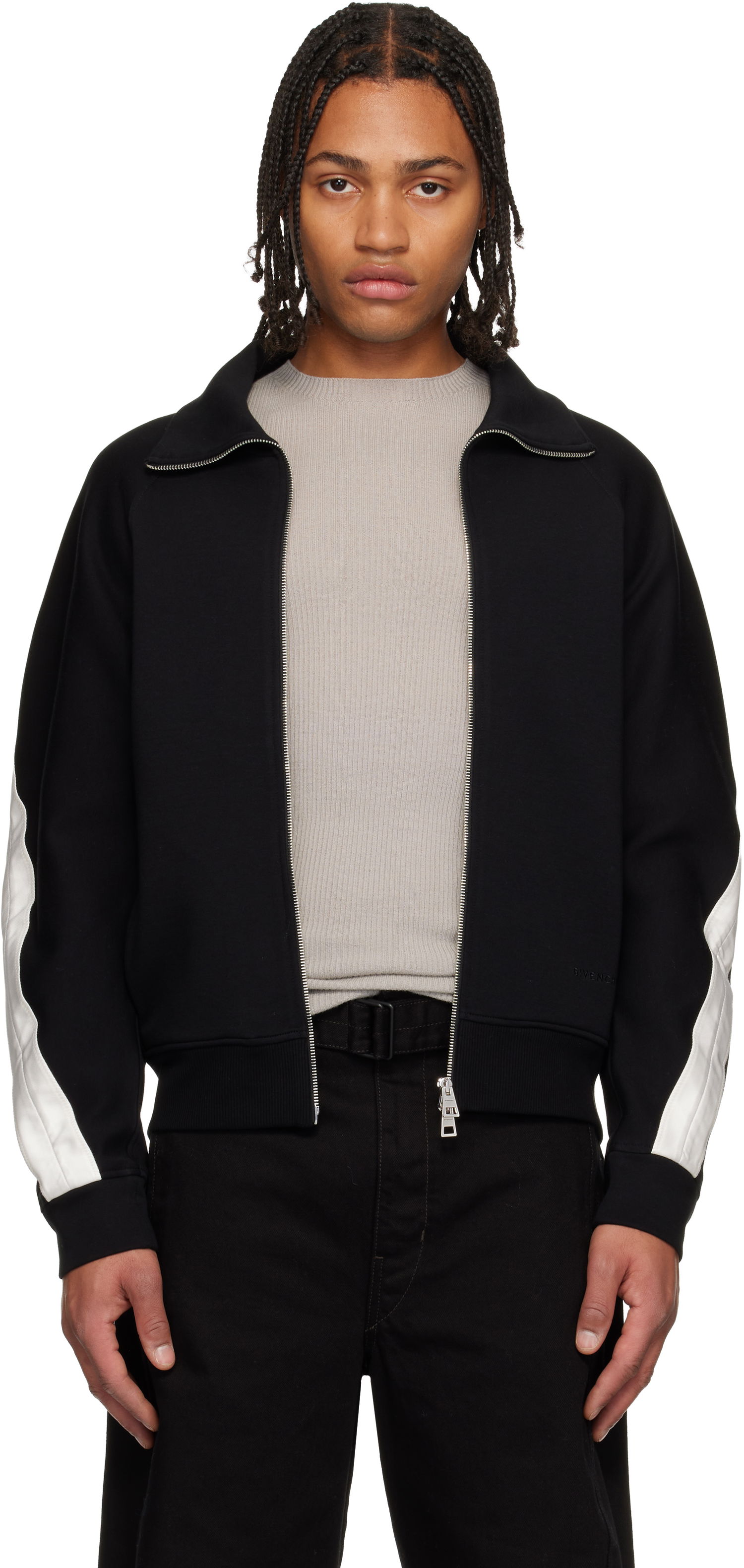 Mikina Givenchy Zipped Open Seam Contrast Sweatshirt Čierna | BMJ0NY319T001, 0
