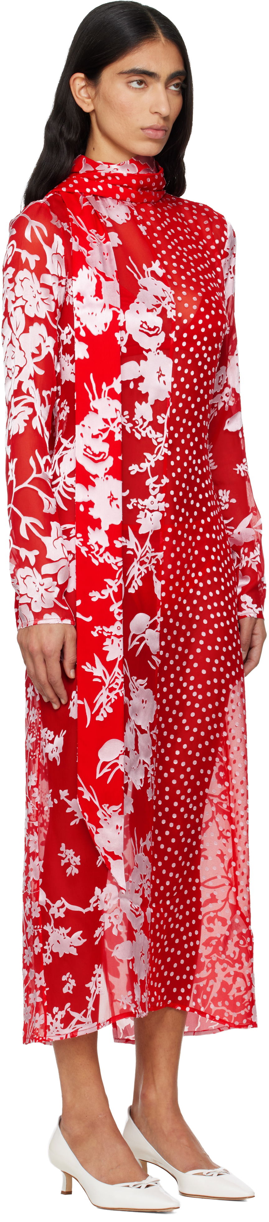 Šaty Marine Serre Marine Serre Regenerated Raso Silk Scarves Long Sleeve Maxi Dress Rôznofarebný | WDR420AUWOV0056, 1