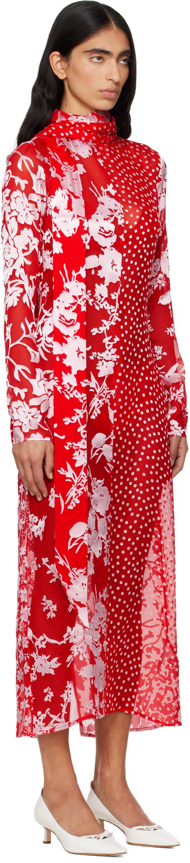 Šaty Marine Serre Marine Serre Regenerated Raso Silk Scarves Long Sleeve Maxi Dress Rôznofarebný | WDR420AUWOV0056, 1