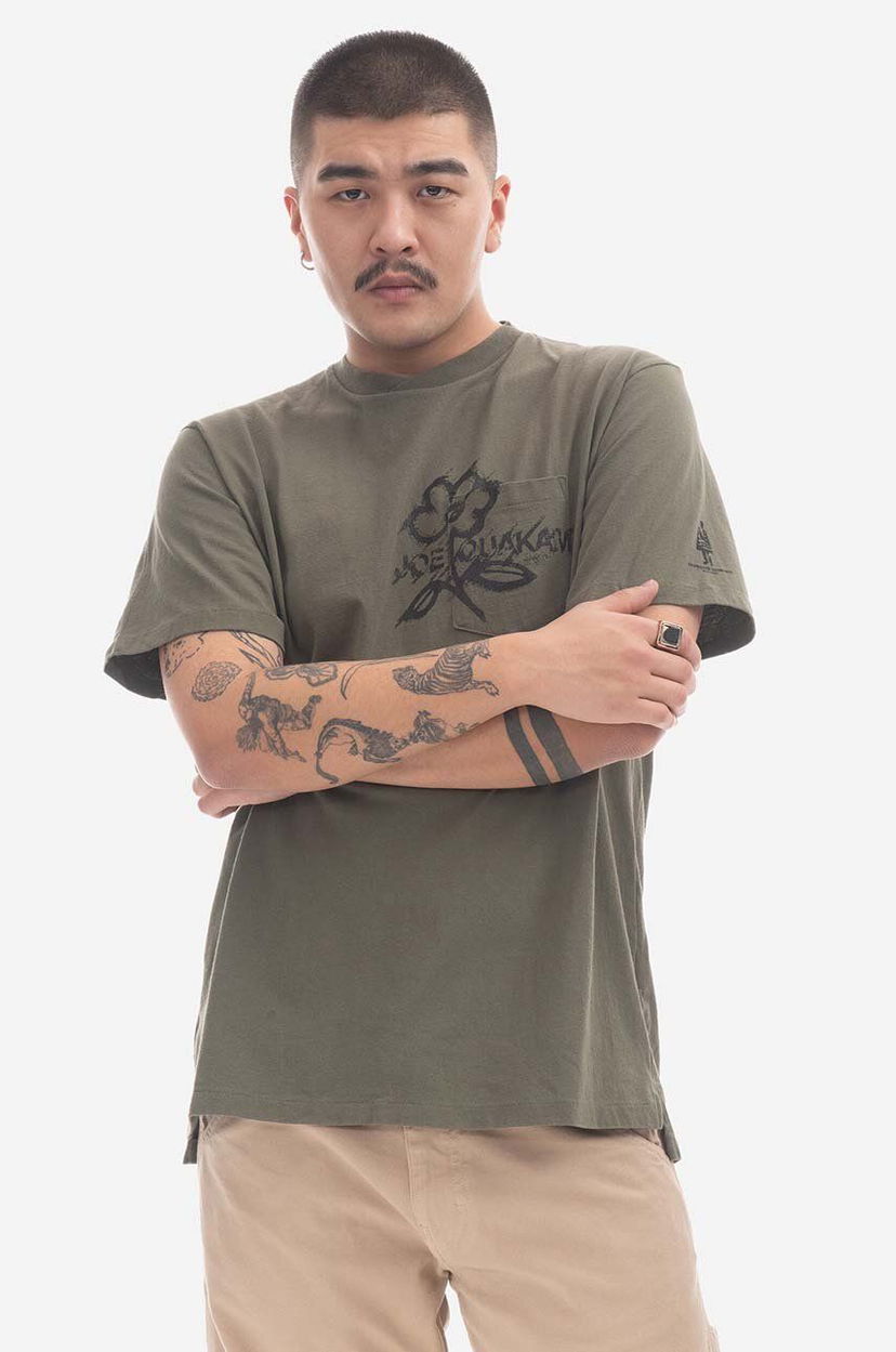 Tričko Engineered Garments T-Shirt With Print Zelené | 23S1H010.NLP016A