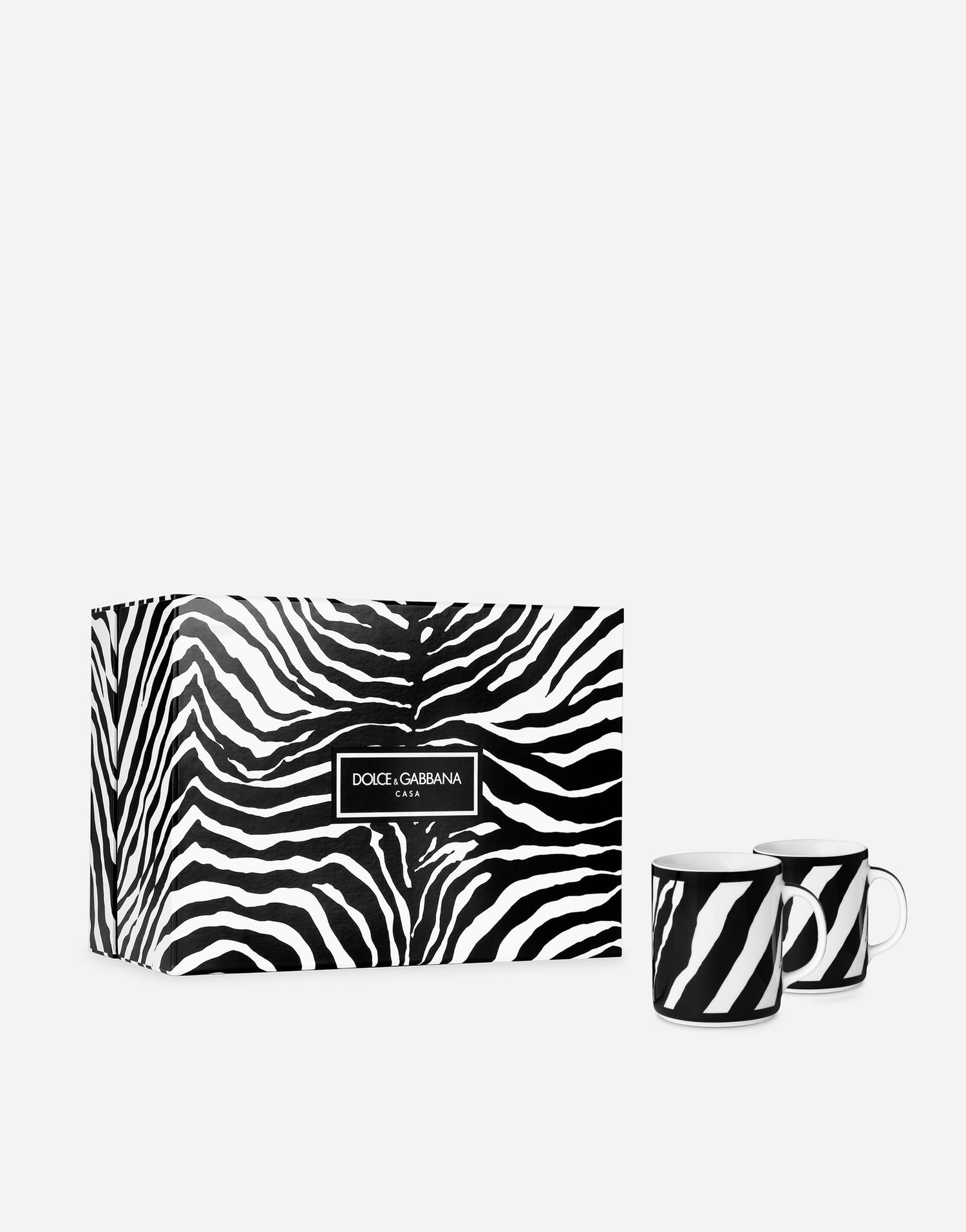 Home decor Dolce & Gabbana Zebra Print Gift Box with 2 Porcelain Mugs Čierna | TC0S25TCA70UZ003, 0