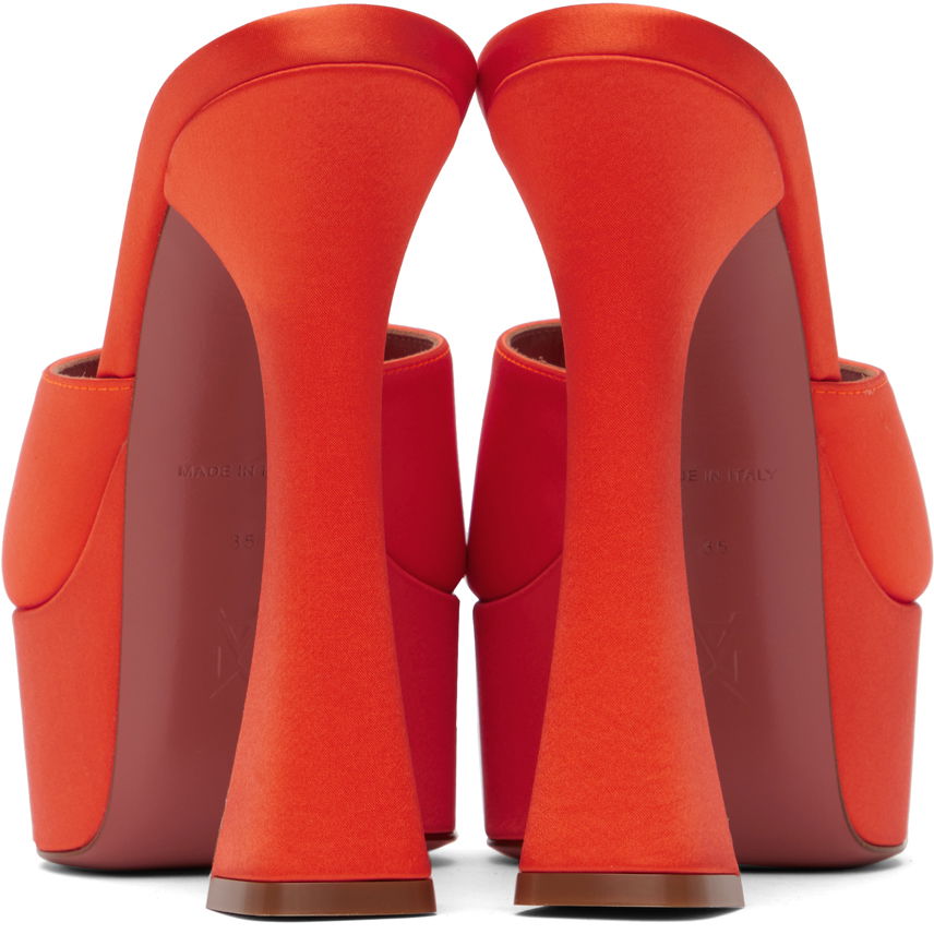 Starostlivosť o obuv Amina Muaddi Amina Muaddi Dalida Heeled Satin Platform Sandals Oranžová | DALIDA SANDAL PLATEAU SATIN, 1