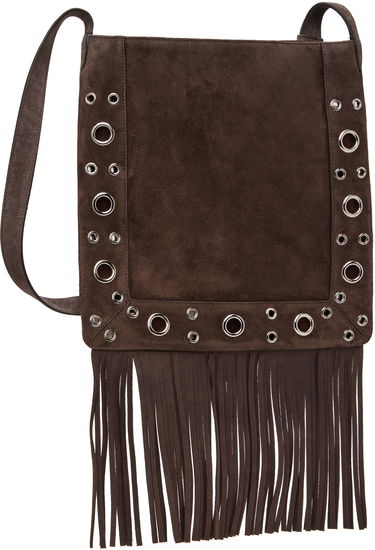 Taška cez rameno Valentino Valentino Garavani Nellcôte Fringe Embroidered Shoulder Bag Hnedá | 6W2B0R33GRT, 2