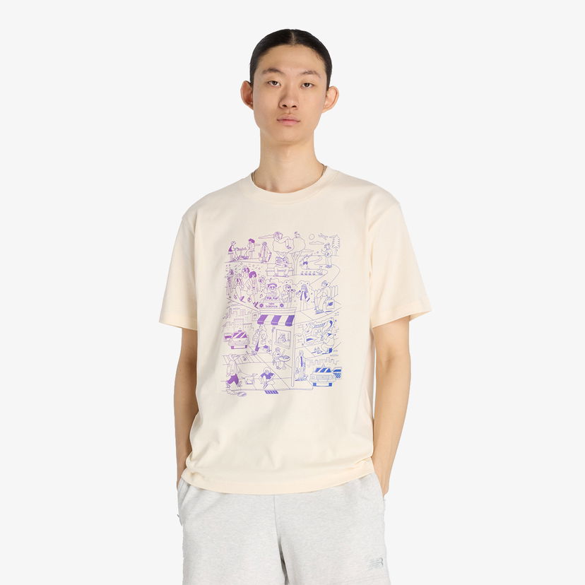Tričko New Balance Athletics Culture Mural Graphic Tee Béžová | MT53914-PEF