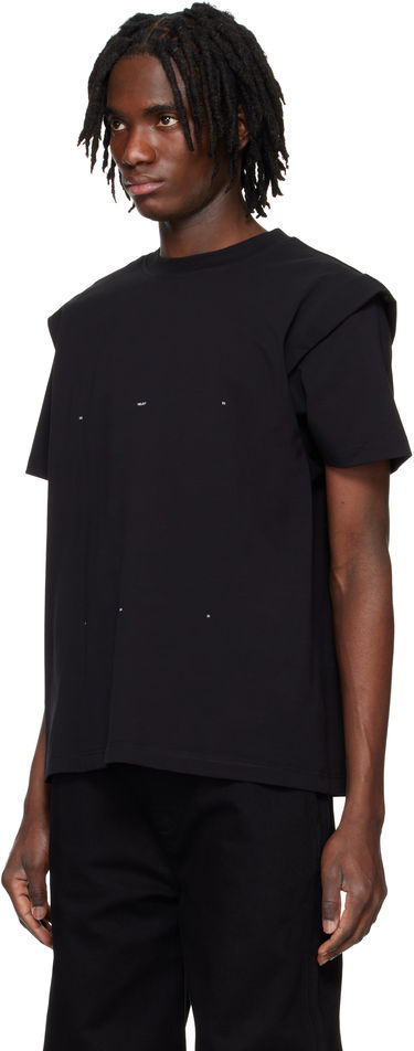 Tričko HELIOT EMIL HELIOT EMIL Outline Logo Layered T-Shirt Čierna | PRESS25_M_09_089_BLK01_CO, 3