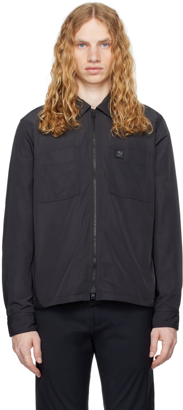 Vetrovka BOSS Oversize-Fit Zip-Up Logo Jacket Čierna | 50520058, 0