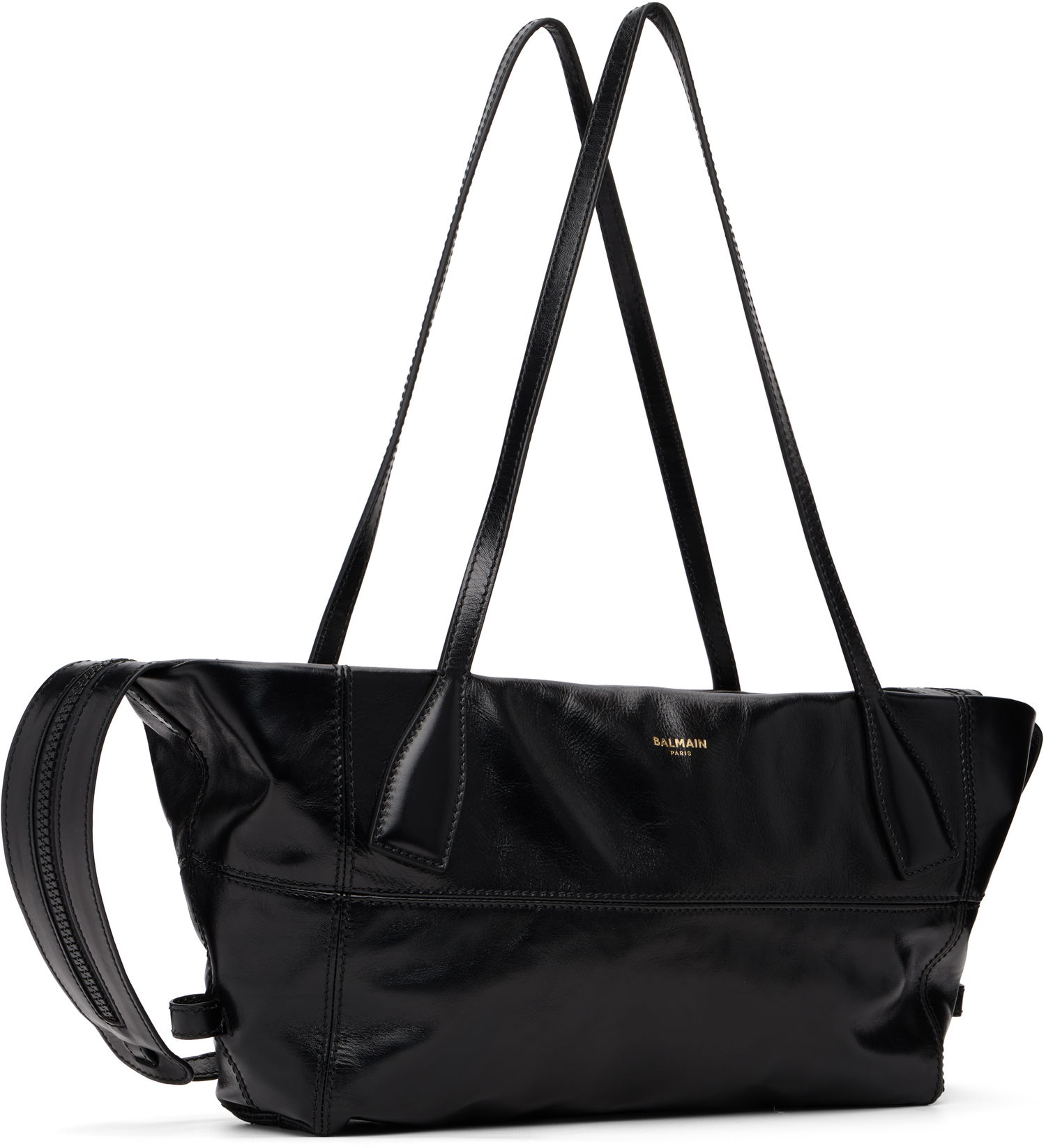 Tote bag Balmain Small Track Zips Calfskin Bag Čierna | FN0FG025LMTE, 1