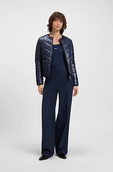 Prešívaná bunda BOSS Chevron Quilted Water-Repellent Jacket Navy | 50542364, 1
