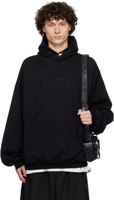 Mikina Balenciaga BB Garderobe Large Fit Hoodie Čierna | 813406TRVW1, 0
