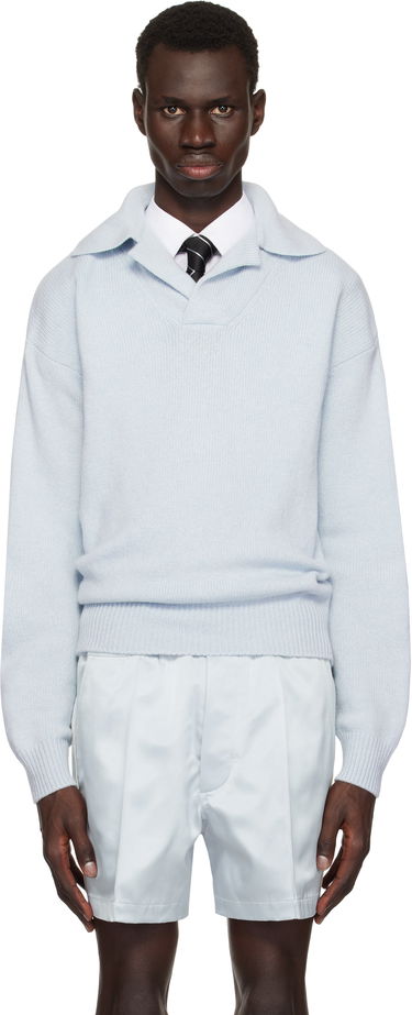 Sveter Tom Ford TOM FORD Cashmere Lambswool Polo Pullover Modrá | KPL032-YMK053S25, 0