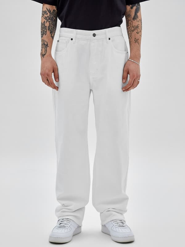 Nohavice a džínsy GUESS Relaxed Fit Denim Biela | M3GG51D4SB0, 0