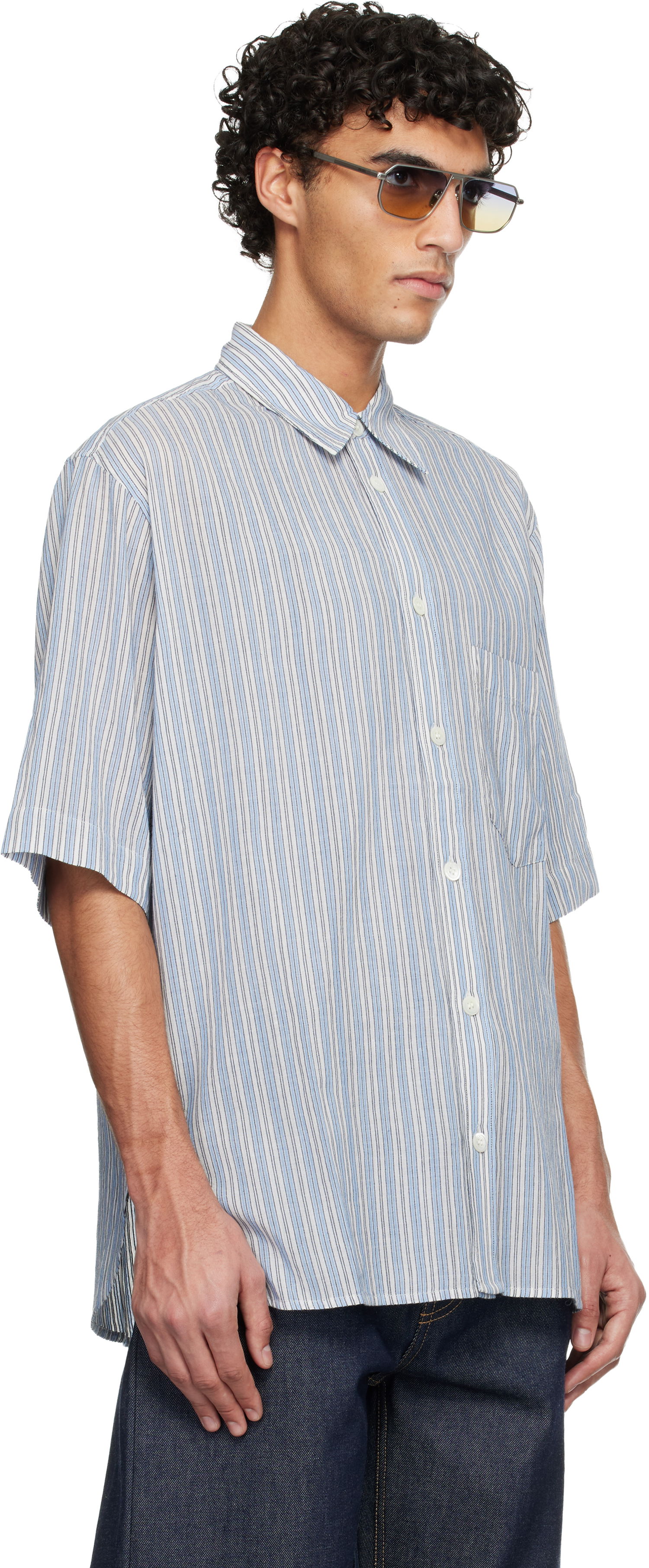 Košeľa ISABEL MARANT Isabel Marant Labilio Short Sleeve Striped Button-Up Shirt Rôznofarebný | CH0085HD-D1I03H, 1