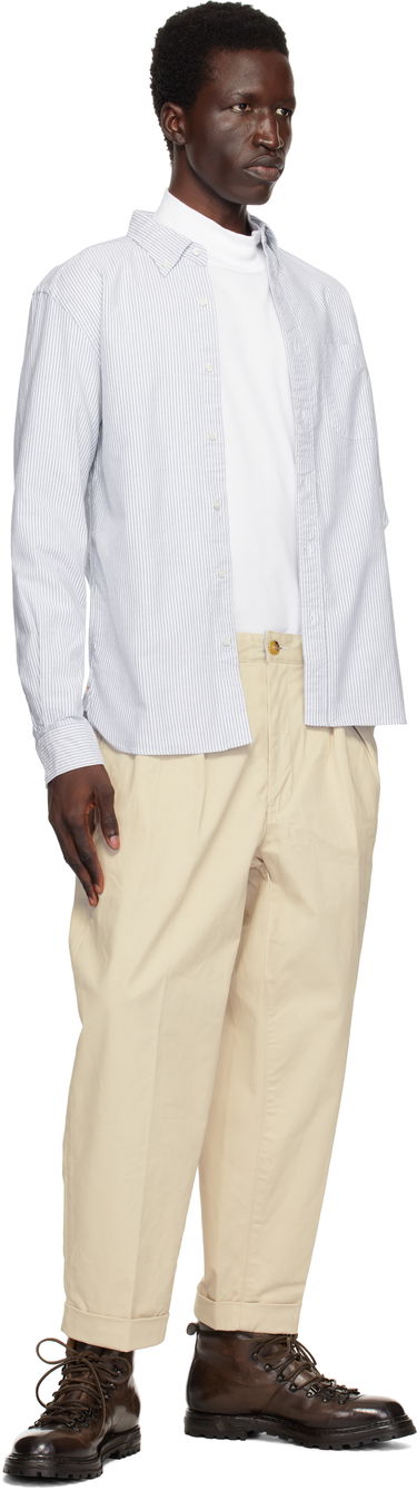 Košeľa BEAMS BEAMS PLUS BD Oxford Candy Stripe Shirt Modrá | 38110012139, 3