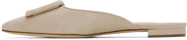 Starostlivosť o obuv Manolo Blahnik Manolo Blahnik Maysale Suede Buckle Loafers Béžová | 220-0546, 2