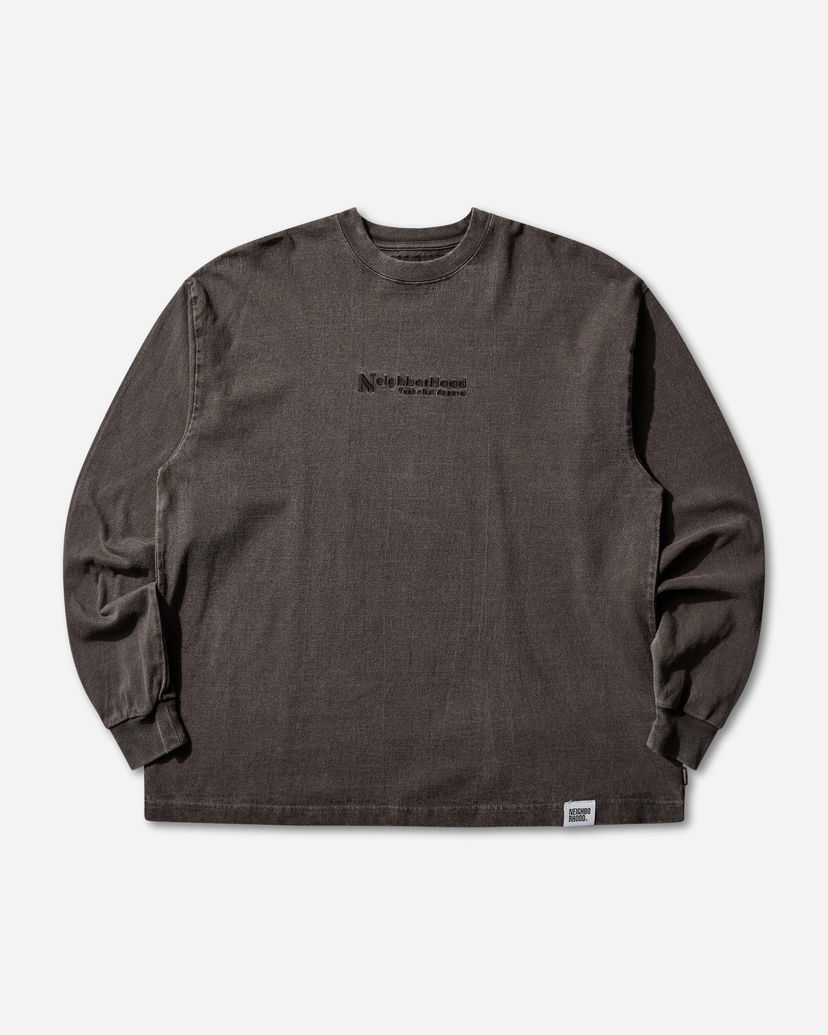Tričko Neighborhood Pigment Dyed Longsleeve Crewneck T-Shirt Hnedá | 252FPNH-CSM06 BROWN