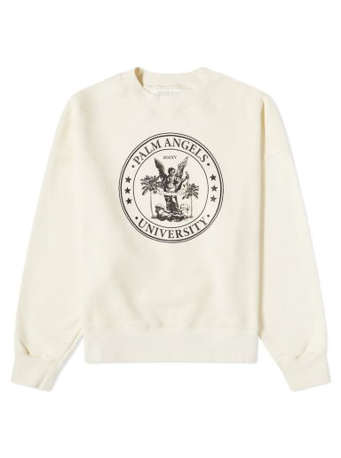 Mikina Palm Angels College Logo Classic Crew Neck Sweat Béžová | PWBA017S23FLE0060410