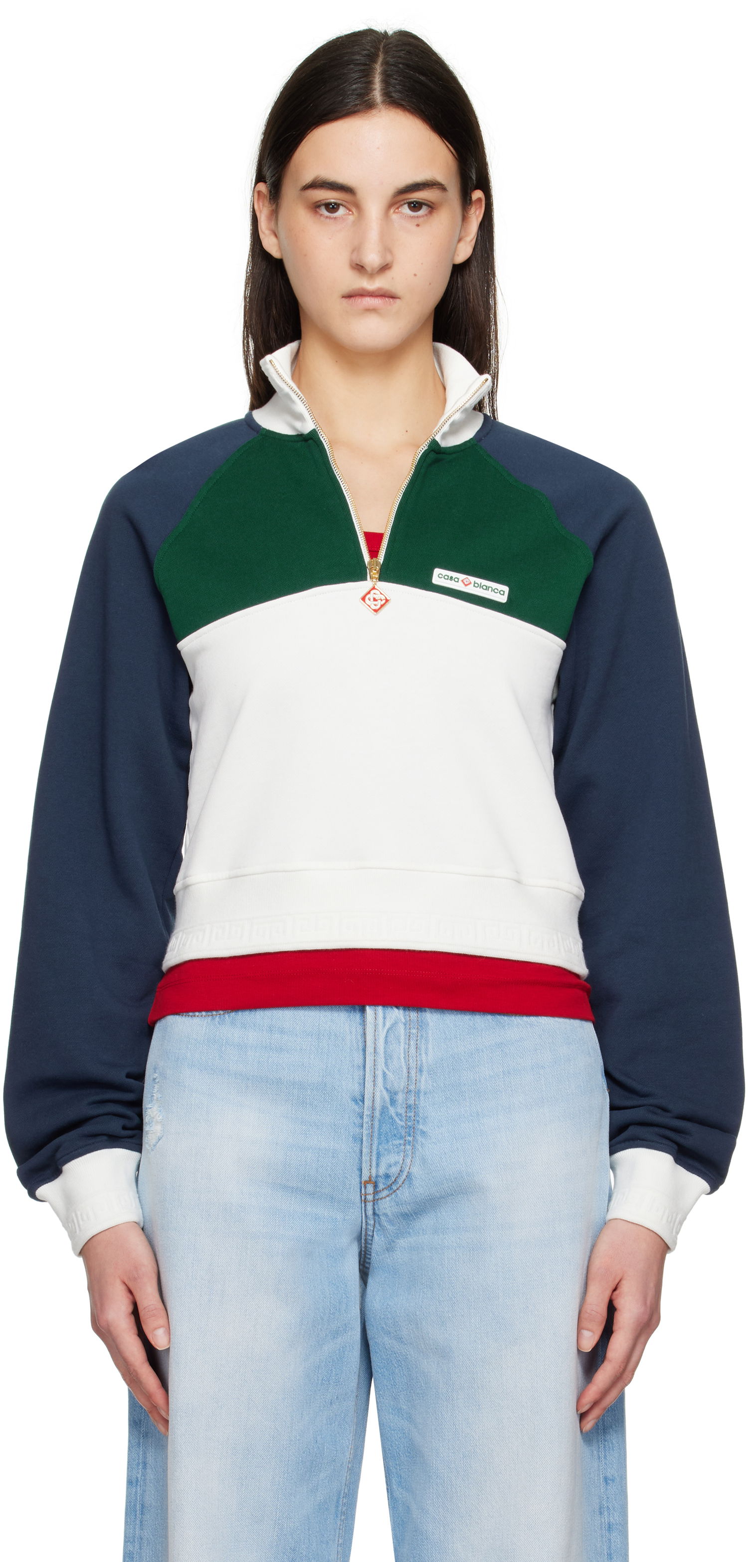 Mikina Casablanca Casablanca Quarter Zip Sweatshirt Rôznofarebný | WPS25-JTP-328-01, 0
