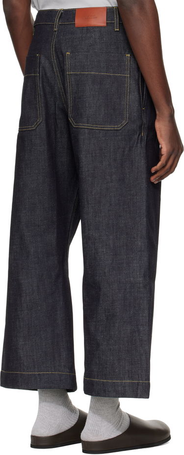 Džínsy Studio Nicholson Pyad Wide-Leg Contrast-Stitch Denim Jeans Modrá | PYAD SNM - 1246, 2