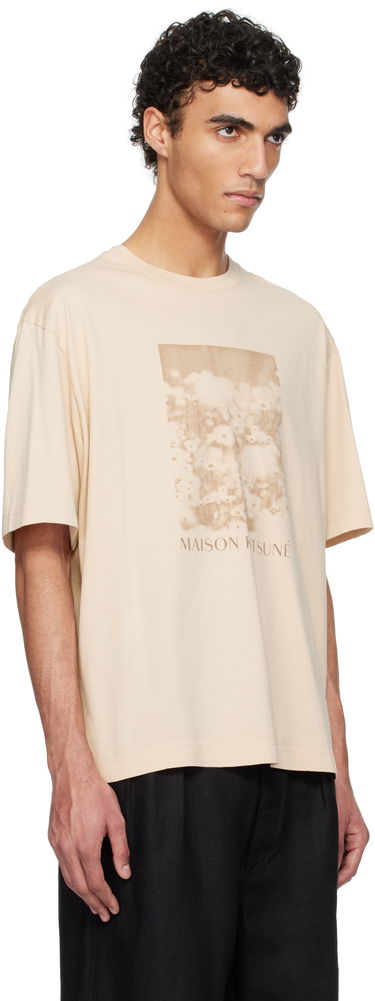 Tričko MAISON KITSUNÉ Maison Kitsuné Daisy Field Oversize T-Shirt Béžová | OM00114KJ7016, 1