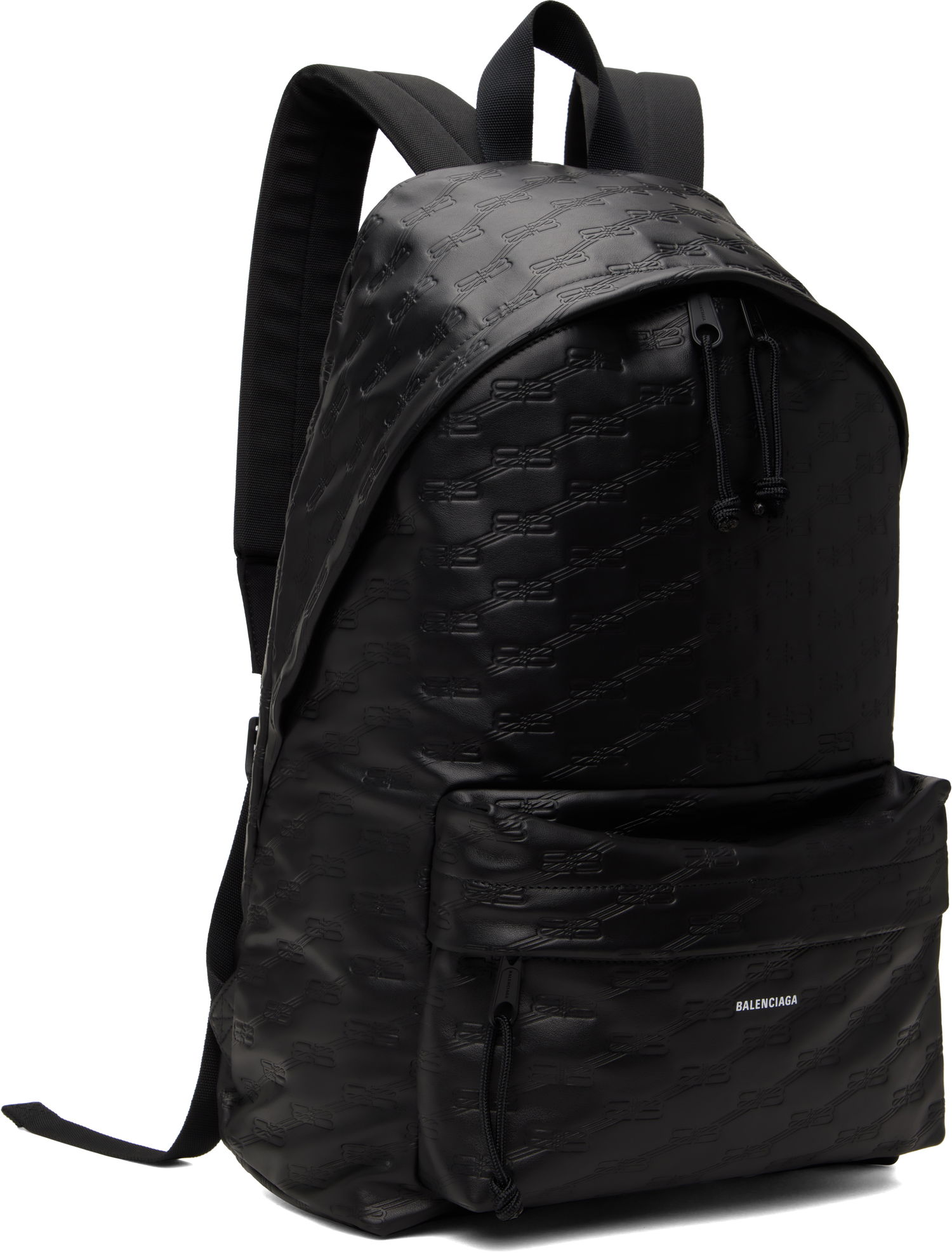 Batoh Balenciaga Monogram Embossed Leather Backpack Čierna | 7130442AA251000, 1