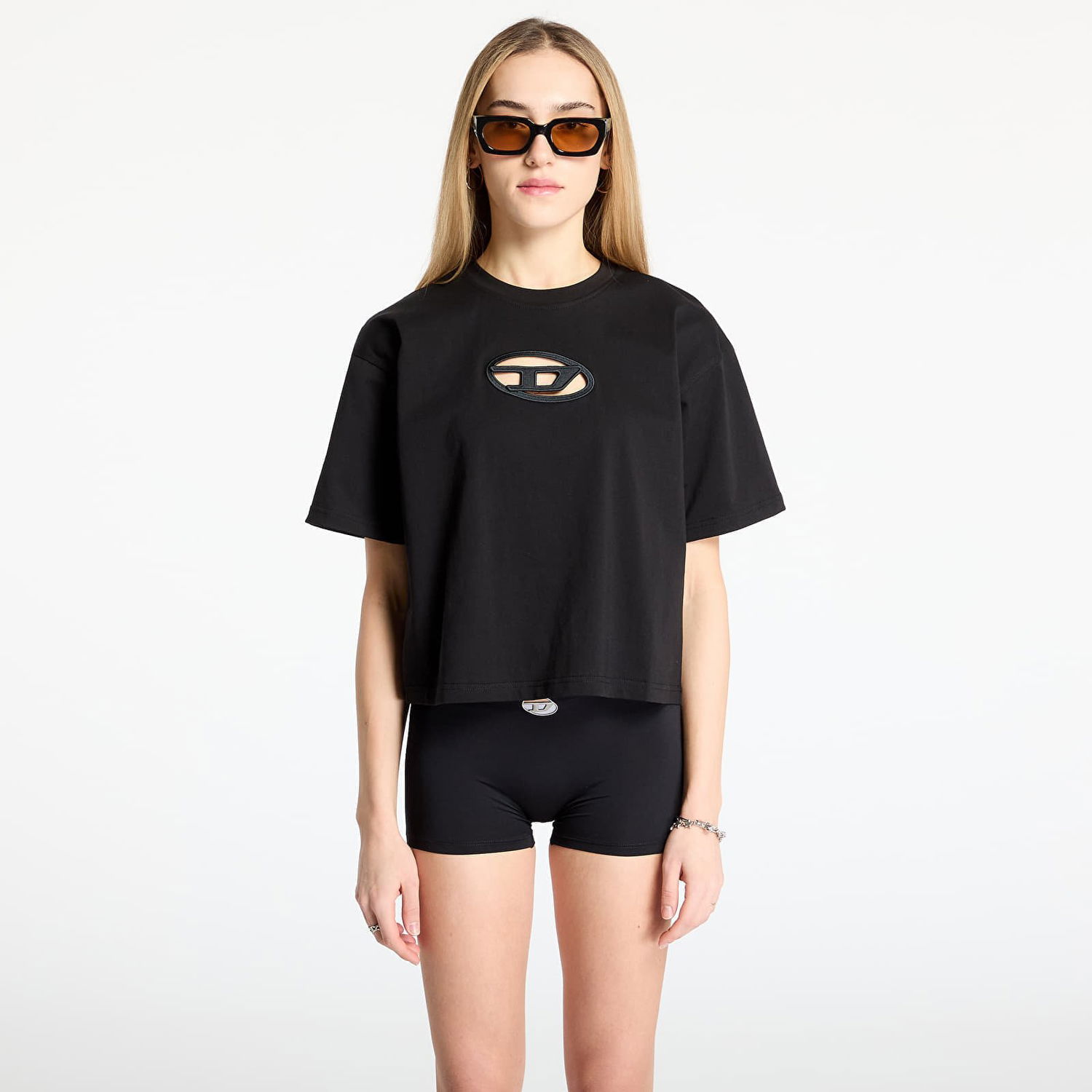 Crop Top Diesel Diesel T-Buxt-Crop-Od Cropped T-Shirt Čierna | A15096_0NIAX Black, 0