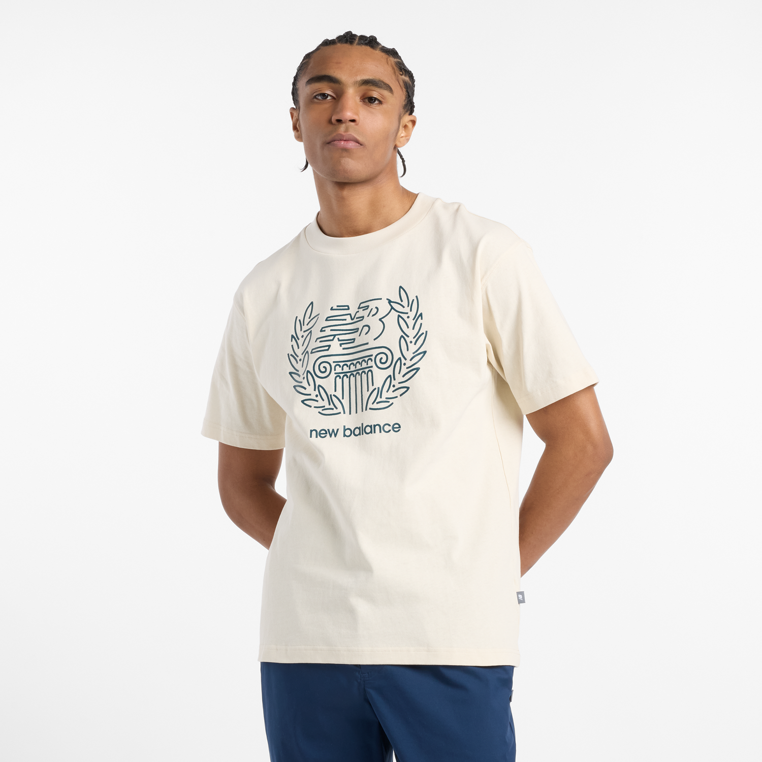 Tričko New Balance Men's Athletics Amplified T-Shirt Béžová | NBMT51974LIN, 0