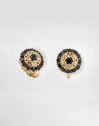 Dolce & Gabbana Sicily 18K Gold Earrings with Black Sapphires