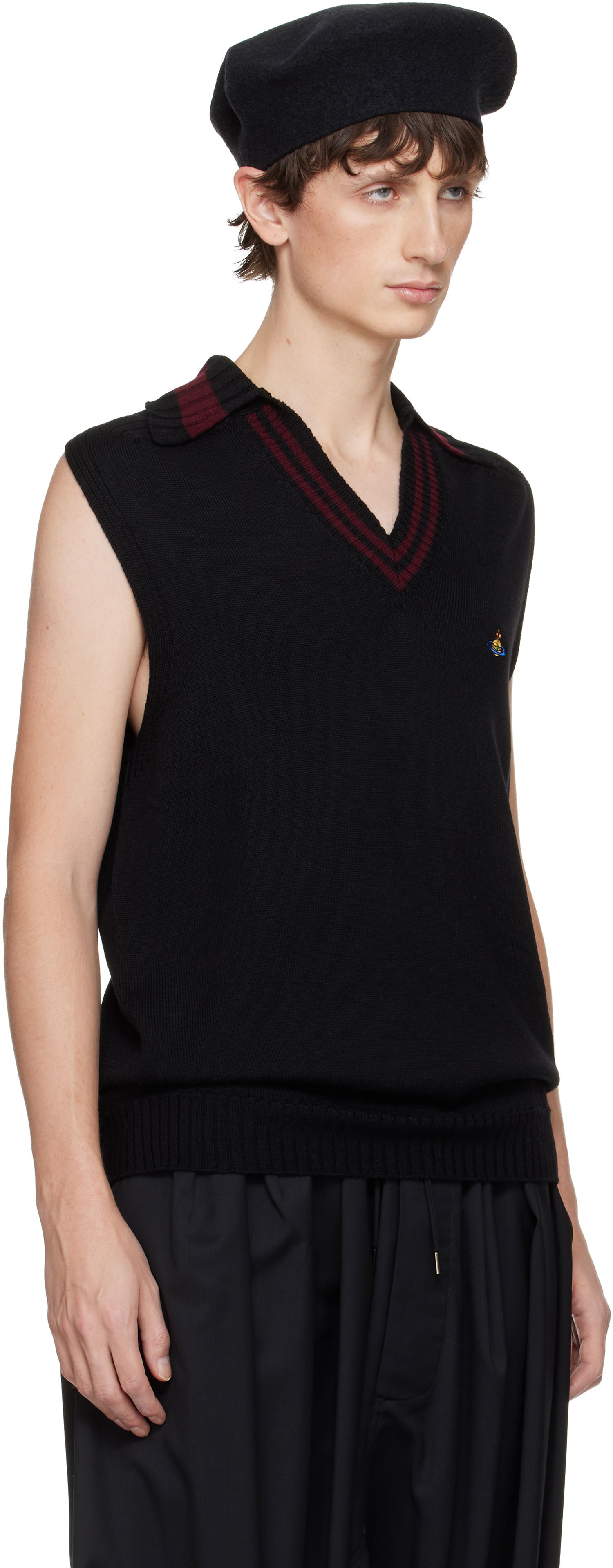 Sveter Vivienne Westwood Vivienne Westwood Fisherman Sweater Vest Čierna | 2701002Q-Y002M-, 1