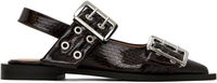 GANNI Snake Buckle Flats