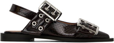 Opasok GANNI GANNI Snake Buckle Flats Hnedá | S2951, 0