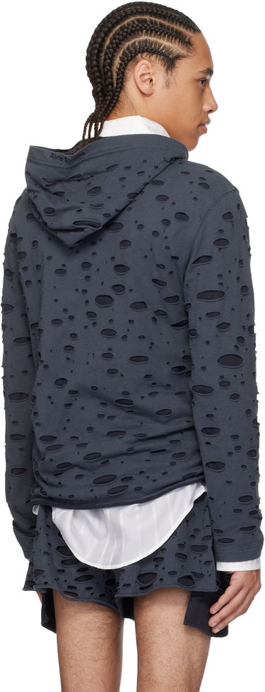 Mikina Acne Studios Acne Studios Layered Knitted Hoodie Navy | BL0407-, 2