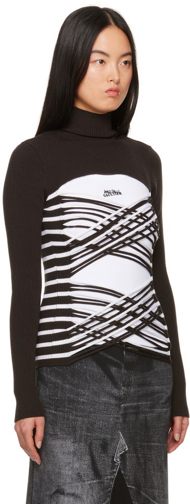 Sveter Jean Paul Gaultier Jean Paul Gaultier Striped Turtleneck Top Čierna | 23/15-F-PL038-M056-6001, 1