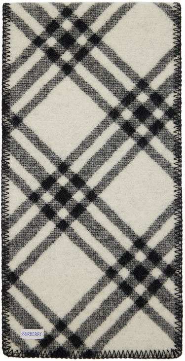 Šál Burberry Check Wool Scarf Black / Off-White Čierna | 8079246, 1